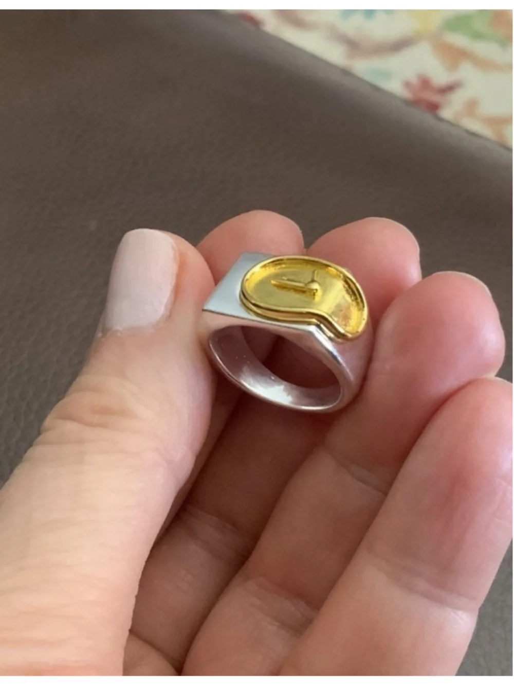 Museum Salvador Dali Sz 7 Melting Clock Ring Gold Surreal Silver Statement Boho
